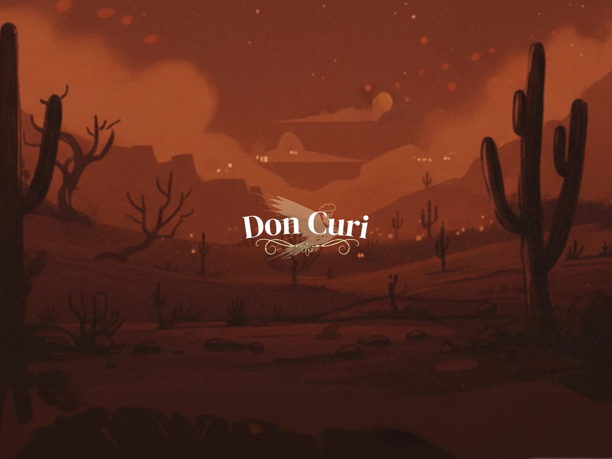 The Don Curi cover: an Italian cook and a curiango at the table.