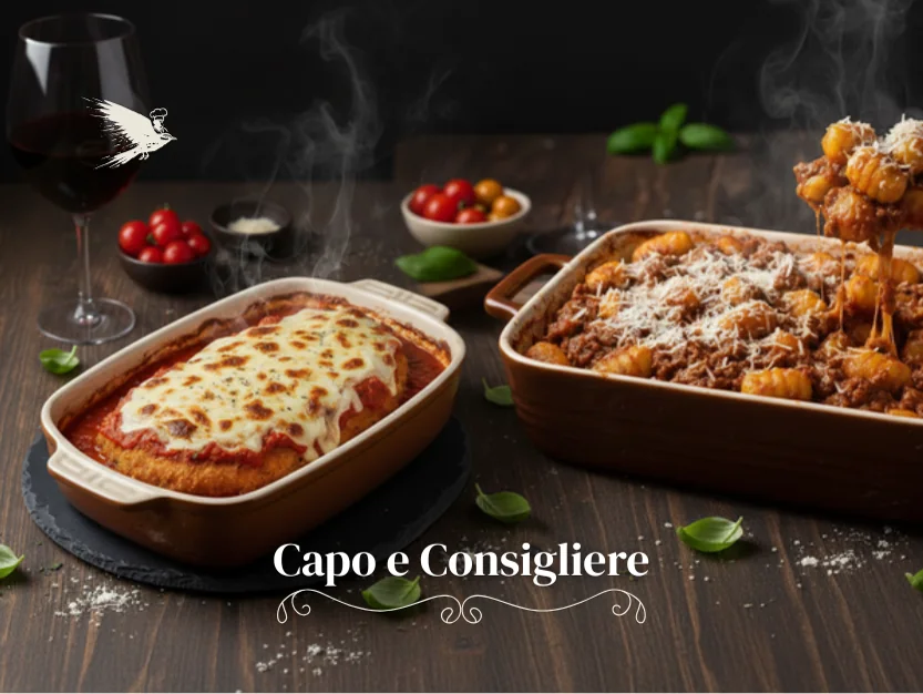 Product card for the two lasagna combo named Capo e Consigliere.