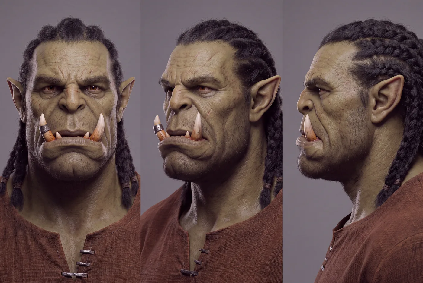 Face study of the orc.