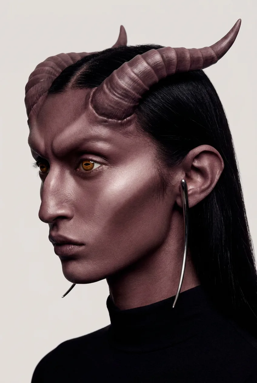Face study of the tiefling.